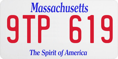 MA license plate 9TP619