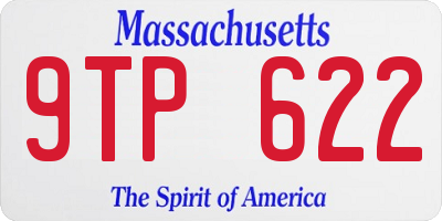 MA license plate 9TP622