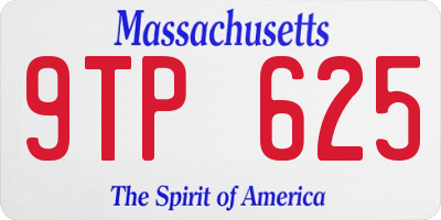 MA license plate 9TP625