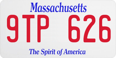 MA license plate 9TP626