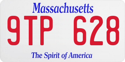 MA license plate 9TP628