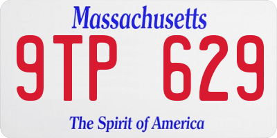 MA license plate 9TP629