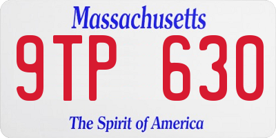 MA license plate 9TP630