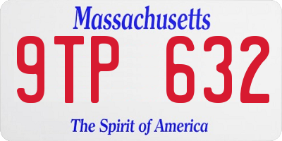 MA license plate 9TP632