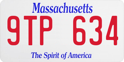 MA license plate 9TP634