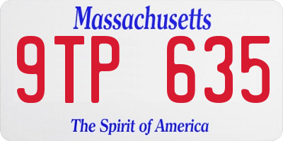 MA license plate 9TP635