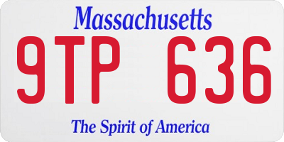 MA license plate 9TP636
