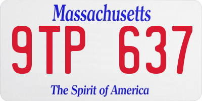 MA license plate 9TP637