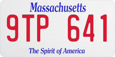 MA license plate 9TP641