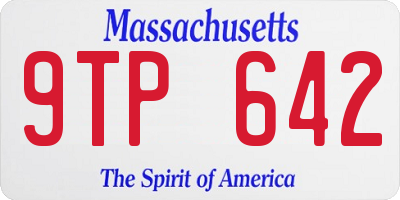 MA license plate 9TP642