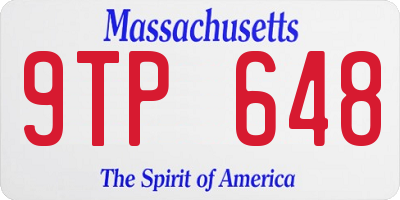 MA license plate 9TP648