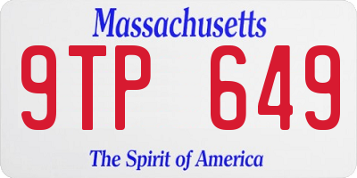 MA license plate 9TP649