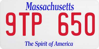 MA license plate 9TP650