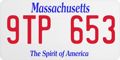 MA license plate 9TP653