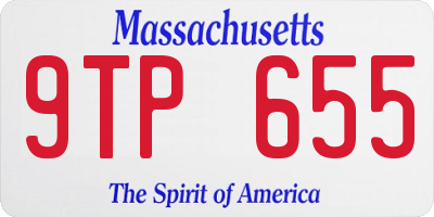 MA license plate 9TP655
