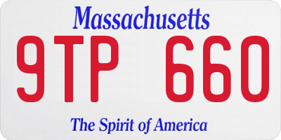 MA license plate 9TP660