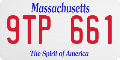 MA license plate 9TP661