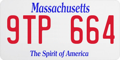 MA license plate 9TP664