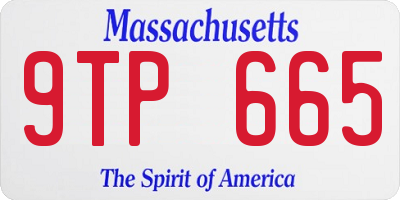 MA license plate 9TP665