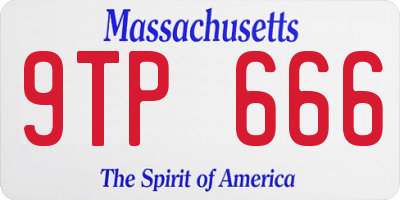MA license plate 9TP666