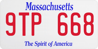 MA license plate 9TP668