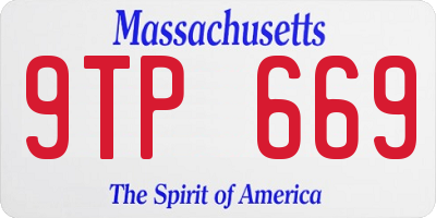 MA license plate 9TP669