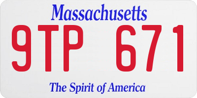 MA license plate 9TP671