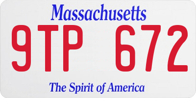 MA license plate 9TP672