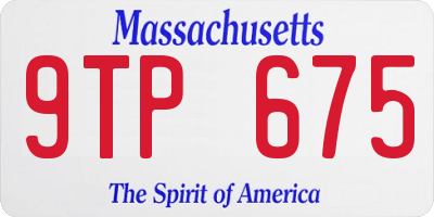 MA license plate 9TP675