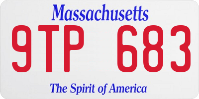 MA license plate 9TP683