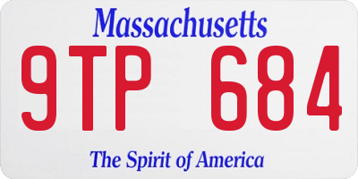 MA license plate 9TP684