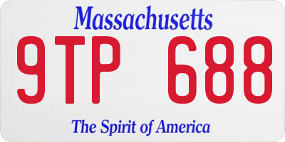 MA license plate 9TP688