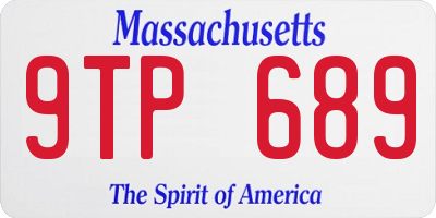MA license plate 9TP689
