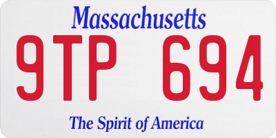 MA license plate 9TP694