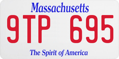 MA license plate 9TP695