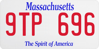 MA license plate 9TP696