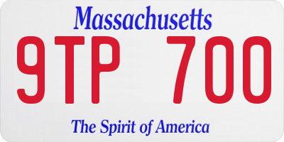 MA license plate 9TP700