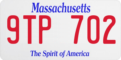 MA license plate 9TP702