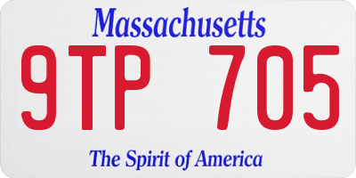 MA license plate 9TP705