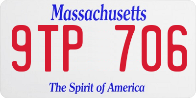 MA license plate 9TP706