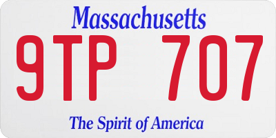 MA license plate 9TP707