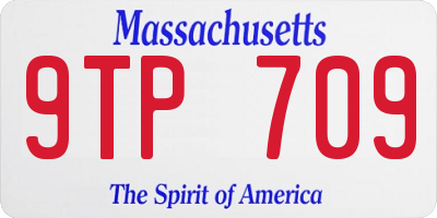 MA license plate 9TP709