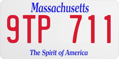 MA license plate 9TP711