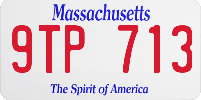 MA license plate 9TP713