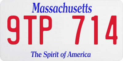 MA license plate 9TP714