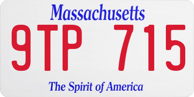 MA license plate 9TP715