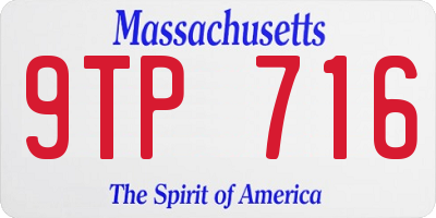 MA license plate 9TP716