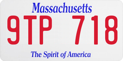 MA license plate 9TP718