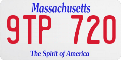 MA license plate 9TP720