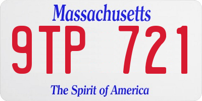 MA license plate 9TP721